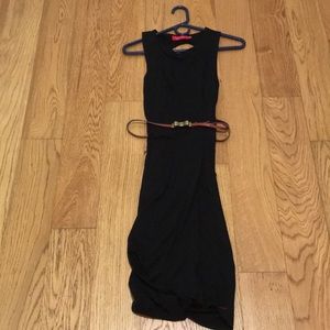 Madewell Brown leather skinny belt with gold bow